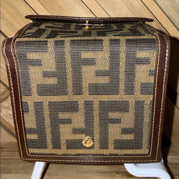 Fendi Brown and Tan FF Logo Bifold Wallet